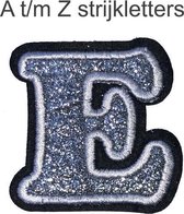 Glitter Strijk Embleem 'Alfabet Patch - 26 stuks' - Zilver - Letters Stof Applicatie - Geborduurd - Kleding - Strijkembleem - Badges - Schooltas - Strijkletters - Patches - Iron On