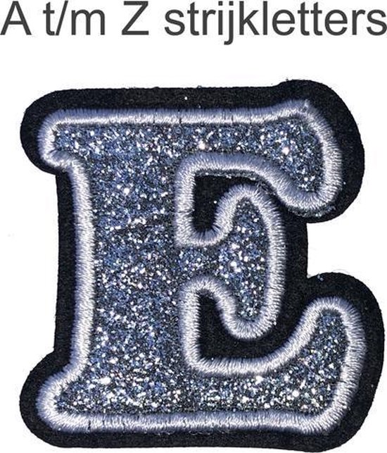 Glitter Strijk Embleem 'Alfabet Patch - 26 stuks' - Zilver - Letters Stof Applicatie - Geborduurd - Kleding - Strijkembleem - Badges - Schooltas - Strijkletters - Patches - Iron On - Glue - Silver - Glamour - Strijkletter