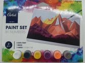 Schilderen op nummer - 6 kleuren acryl verf, kwast en 1 canvas schilderij - paint set by numbers Mountain -  Artist