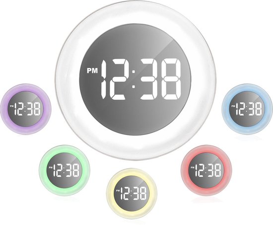 Horloge murale / de table numérique - Éclairage de différentes couleurs - Image miroir - Technoline WS 8086