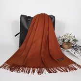 Luxe Cashmere Herfst / Winter Sjaal - Stola - Cape – Omslagdoek - Shawl - Pashmina | Roest Bruin