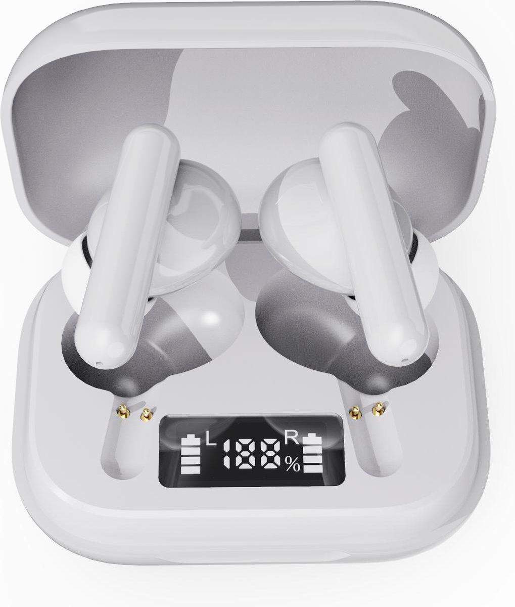Denver Draadloze Oordopjes met Oplaad Case - Earbuds Wireless - Bluetooth - TWE38 - Wit