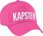 Kapster verkleed pet roze voor dames en heren - kapster baseball cap - carnaval verkleedaccessoire / beroepen caps