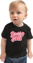 Daddys girl cadeau t-shirt zwart voor babys - Vaderdag / papa kado / geboorte - cadeau voor aanstaande vader 80 (7-12 maanden)