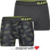 Happy Shorts 2-Pack Boxershorts Heren Neon Triangle - Maat S