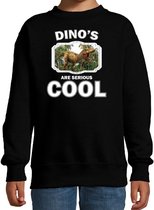 Dieren dinosaurussen sweater zwart kinderen - dinosaurs are serious cool trui jongens/ meisjes - cadeau brullende t-rex dinosaurus/ dinosaurussen liefhebber 12-13 jaar (152/164)