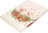 Vinyl tafelkleed/tafellaken/tafelzeil in kerst thema met kerstman 140 x 250 cm rechthoekig - Rechthoekige tafelkleden kerstdecoratie