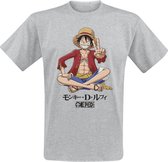 One Piece T-shirt Mannen Luffy Sitting XXL