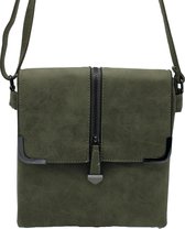 Nuba Design - Dames schoudertas - Klein Tasje - Crossbody tas - Leer Look - Khaki / Groen