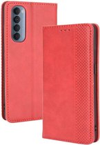 Oppo Reno 4 Pro 4G Hoesje Retro Portemonnee Book Case Rood