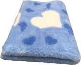 2 stuks Vetbed - Dierenmat - Hondenkleed - Dierenkleed - Big Heart - Blauw - Latex Anti Slip 75 x 50 cm - Machine wasbaar