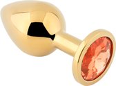 Banoch - Buttplug Aurora amber gold Medium - gouden Metalen buttplug - Diamant oranje