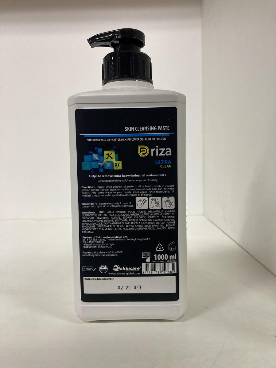 Riza Ultra clean skin cleansing paste extra-heavy industrieel handreiniger 1L+pompje