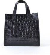 Dames Lederen Handtas /Made in Italië Zwart