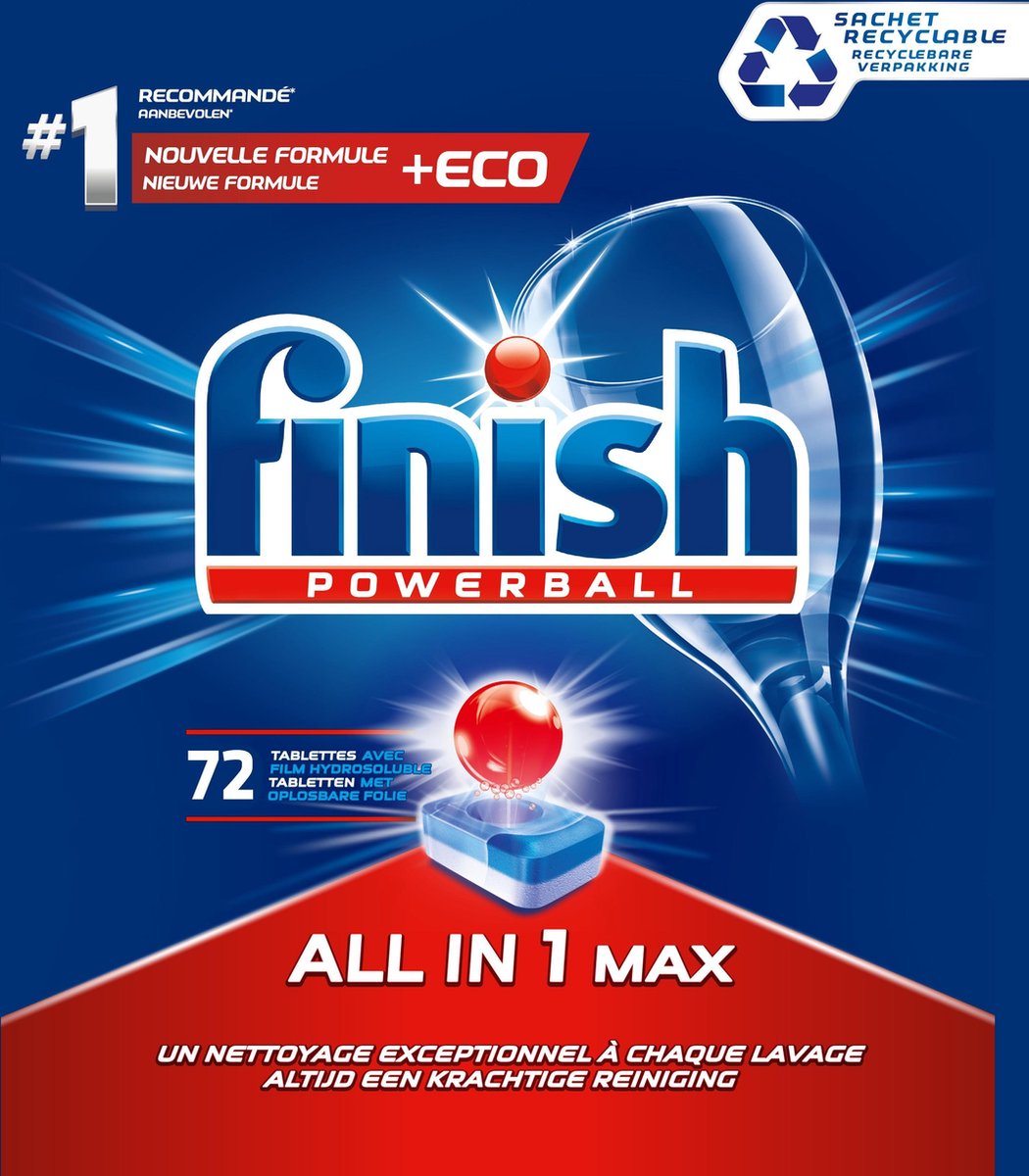 Finish All in 1 Max Tablettes dégraissantes pour lave-vaisselle - 170  onglets - Value Pack
