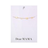 Armband met Postkaart - Dear Mama - Goud - Stainless Steel - Valentijn - Moederdag - Kadotip