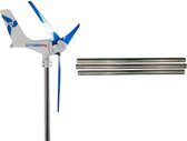 Wind Generator Silentwind Pro 12V 420 Watt + RVS paal 3 meter Ø48mm