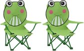 Kindertuinstoel - Kikkervorm - Groen - Zwart - Wit - Roze - 2 st - Staal - Stof -Modern - L&B Luxurys