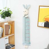 Groeimeter Blauw kinderen - Meet knuffel Konijn pluche kinderen 70 cm-130 cm