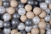 MeowBaby® Ballenbakballen set 200 ballenbak ballen - Beige, Wit Pearl, Zilver