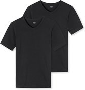 Schiesser Uncover Heren T-Shirt - Zwart - V Hals- 2Pack - Maat M