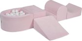 Ballenbakje.nl® Foam Speelset met ballenbak Roze incl 100 ballen: Wit