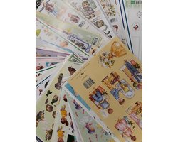 Hobby pakket 40 stuks 3d knipvellen voor condeleance, communie, liefde en huwelijk, abraham. sara, ziekte, geslaagd, pensioen enz.voor scrap en kaarten