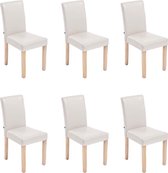 Eetkamerstoelen - Set van 6 - Kunstleer - Crème