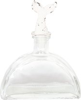 Clayre & Eef Decoratie Fles met flessenstop 14*5*17 cm Transparant Glas, Kunststof Mini Fles