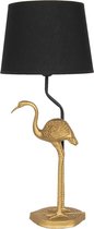 Clayre & Eef Tafellamp Flamingo Ø 25x58 cm Goudkleurig Kunststof Bureaulamp