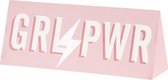 Clayre & Eef Tekstbord 20*6*8 cm Roze Hout GRL PWR Wandbord Spreuk Wandplaat