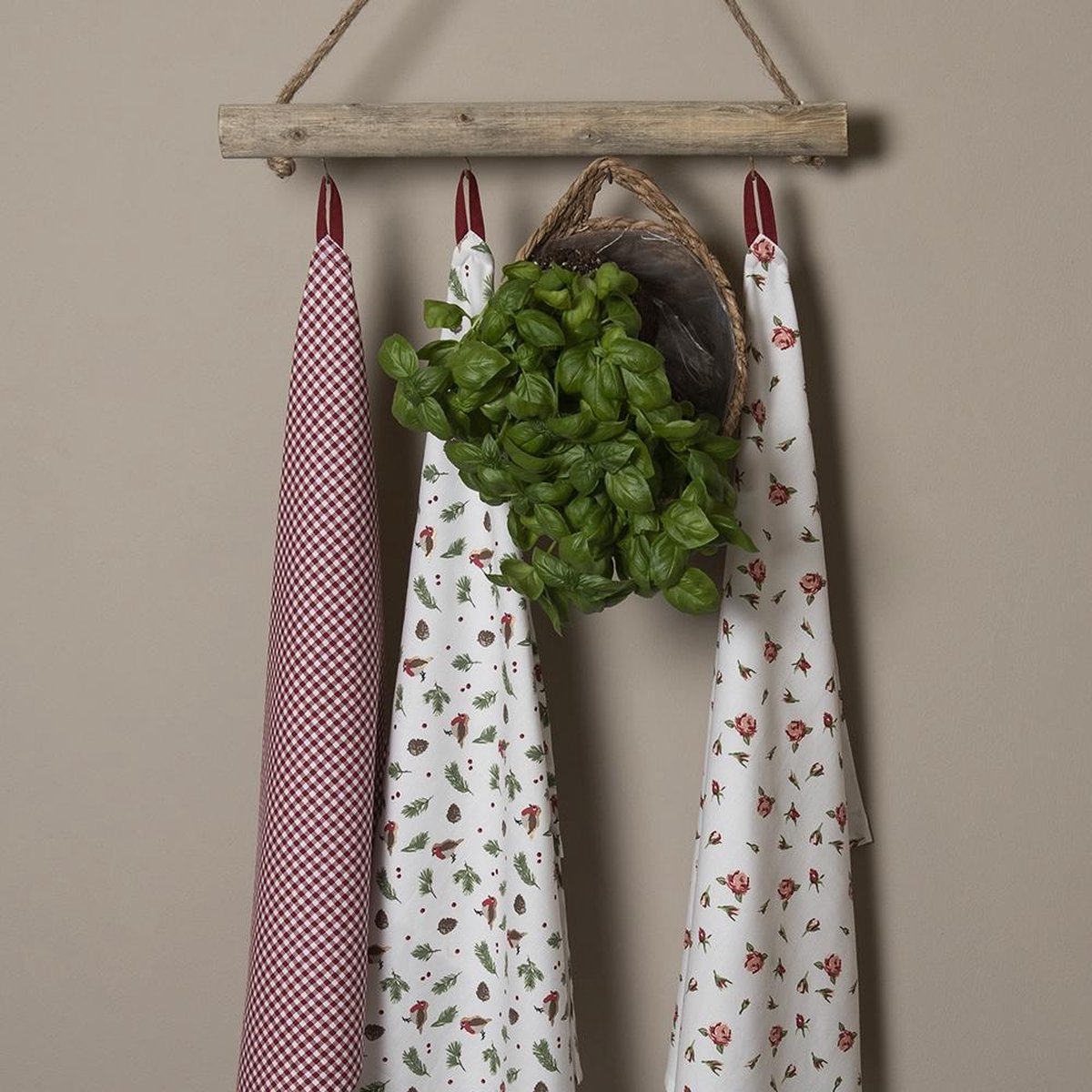 Clayre & Eef Theedoek 50x70 cm Rood Wit Katoen Ruit Keukenhanddoek ...