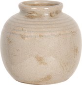 Clayre & Eef Vase 8 cm Beige Céramique Rond Pot de fleurs d'intérieur