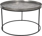Clayre & Eef Bijzettafel Ø 80*48 cm Zilverkleurig Aluminium Rond Side table Tafeltje