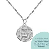 Lauren Sterk Amsterdam ketting munt - 925 gerhodineerd zilver - coating - valentijn - liefde