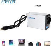 12V-230V Sinus Omvormer | 300/600w | 2x USB Poorten | Met Auto Oplader
