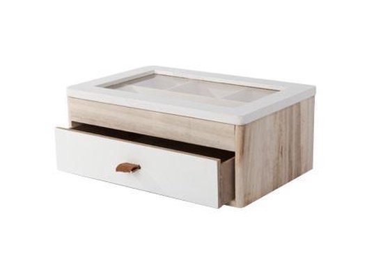 Lolalet Sieradendienblad Met Deksel 35 Vakken - Fluweel Oorbellen Organizer Beige