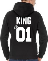 King 01 / Queen 01 hoodie (King - Maat M) | Koppel Cadeau | Valentijn Cadeautje voor hem & haar