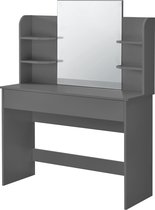 Kaptafel Eda met spiegel 139,5x108x40 cm donkergrijs