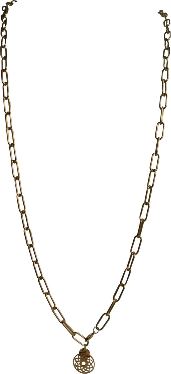 FlowJewels - Collier - Schakelketting - Stainless Steel - goudkleurig