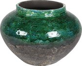 Jar Lindy Green Black donkergroene pot 28 cm ronde bloempot voor binnen