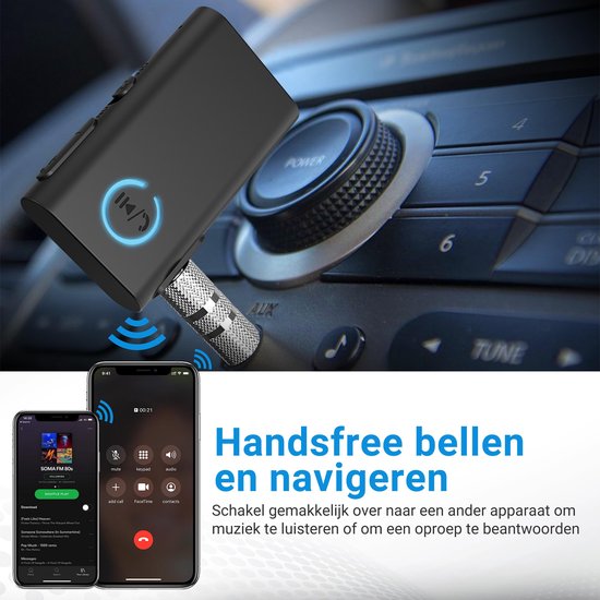 Bluetooth Receiver - Bluetooth Ontvangen Voor Muziek En Handsfree Bellen - AUX Voor Auto, Speakers En Andere Apparaten - AlwaysCare™ - AlwaysCare