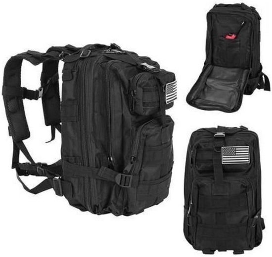 Iso Trade Backpack - Militaire Kampeer rugzak - 20L / 35L - Zwart | bol.com