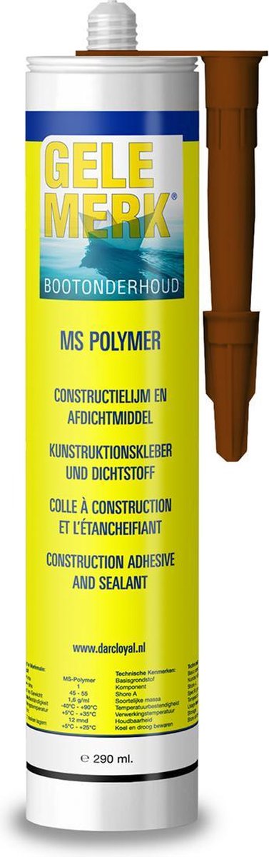 Gele Merk - MS Polymer - Montagekit - lijmkit - kleur bruin