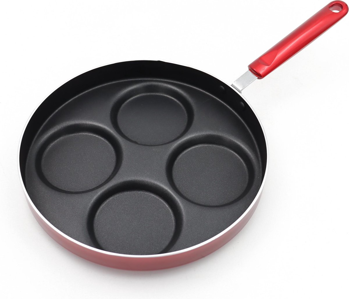 YILTEX ? Pannenkoekenpan - Poffertjespan ? Poffertjesmaker ? 26cm ? Rood