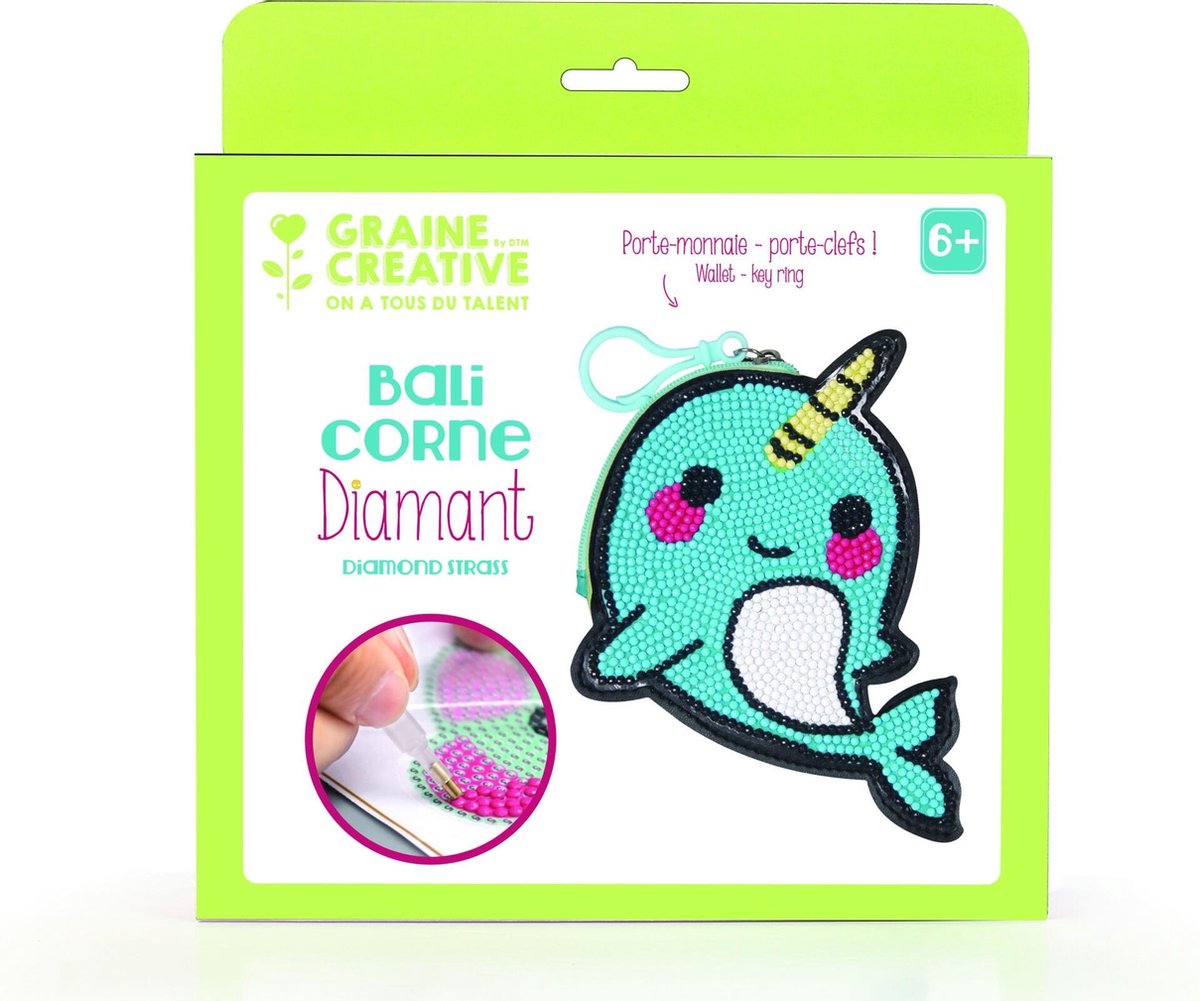 Diamond Painting Hobbypakket Kinderen - Portemonnee - Eenhoorn Walvis