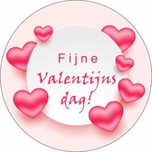 Wensetiket - Sluitzegel - Fijne Valentijnsdag etiketten Roos - Valentijn stickers - 40 mm - 40 st