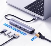 UGREEN 5-in-1-USB-C-Hub 5 poorten USB-combi-hub Zwart, Aluminium
