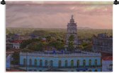Wandkleed Cuba - Kleurrijke stadshorizon in het Noord-Amerikaanse Cuba Wandkleed katoen 90x60 cm - Wandtapijt met foto