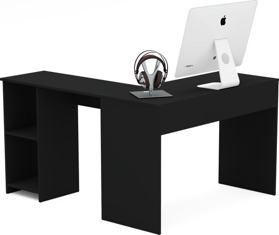 AZ-Home - Hoekbureau Simple - 140 cm - Zwart - Bureau - Computer desk |  bol.com